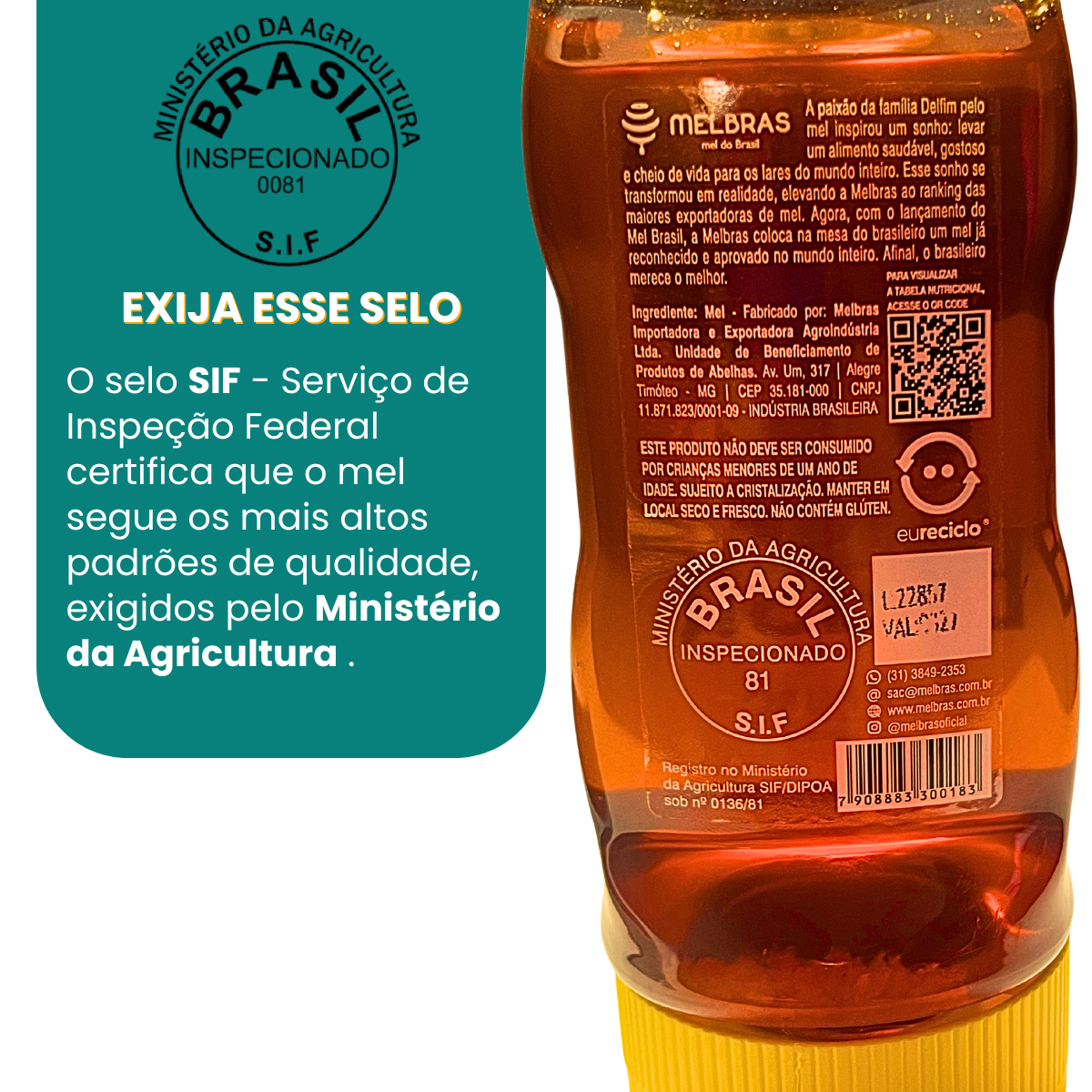 Mel Puro Flores Eucalipto 300g - Melbras (linha Mel Brasil) - Imagem 4