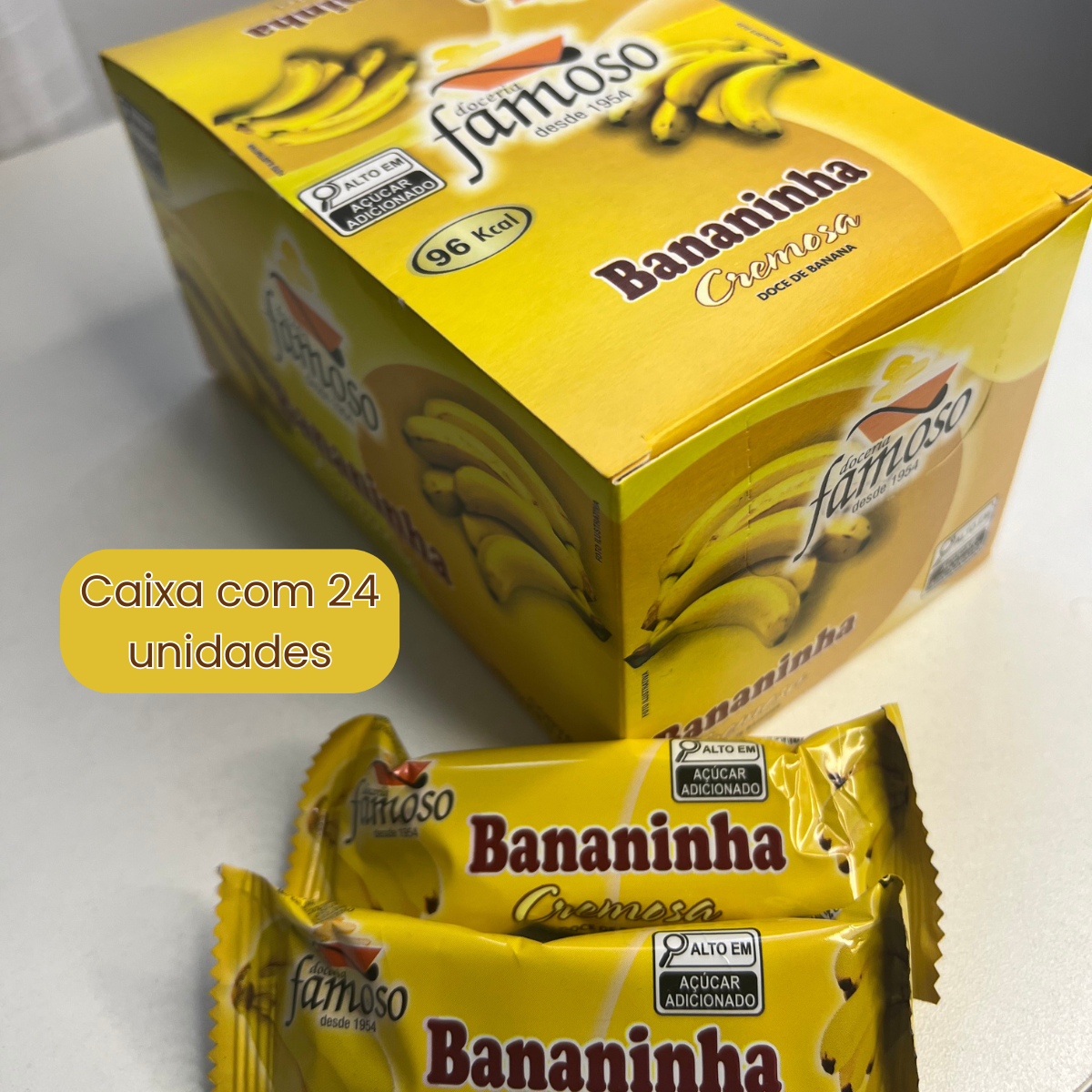 Bananinha Famoso Cremosa 30g Caixa 24 Unidades - Com Açucar - Imagem 6