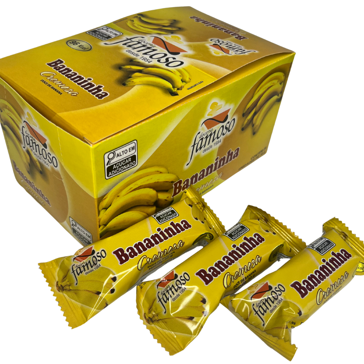 Bananinha Famoso Cremosa 30g Caixa 24 Unidades - Com Açucar - Imagem 5