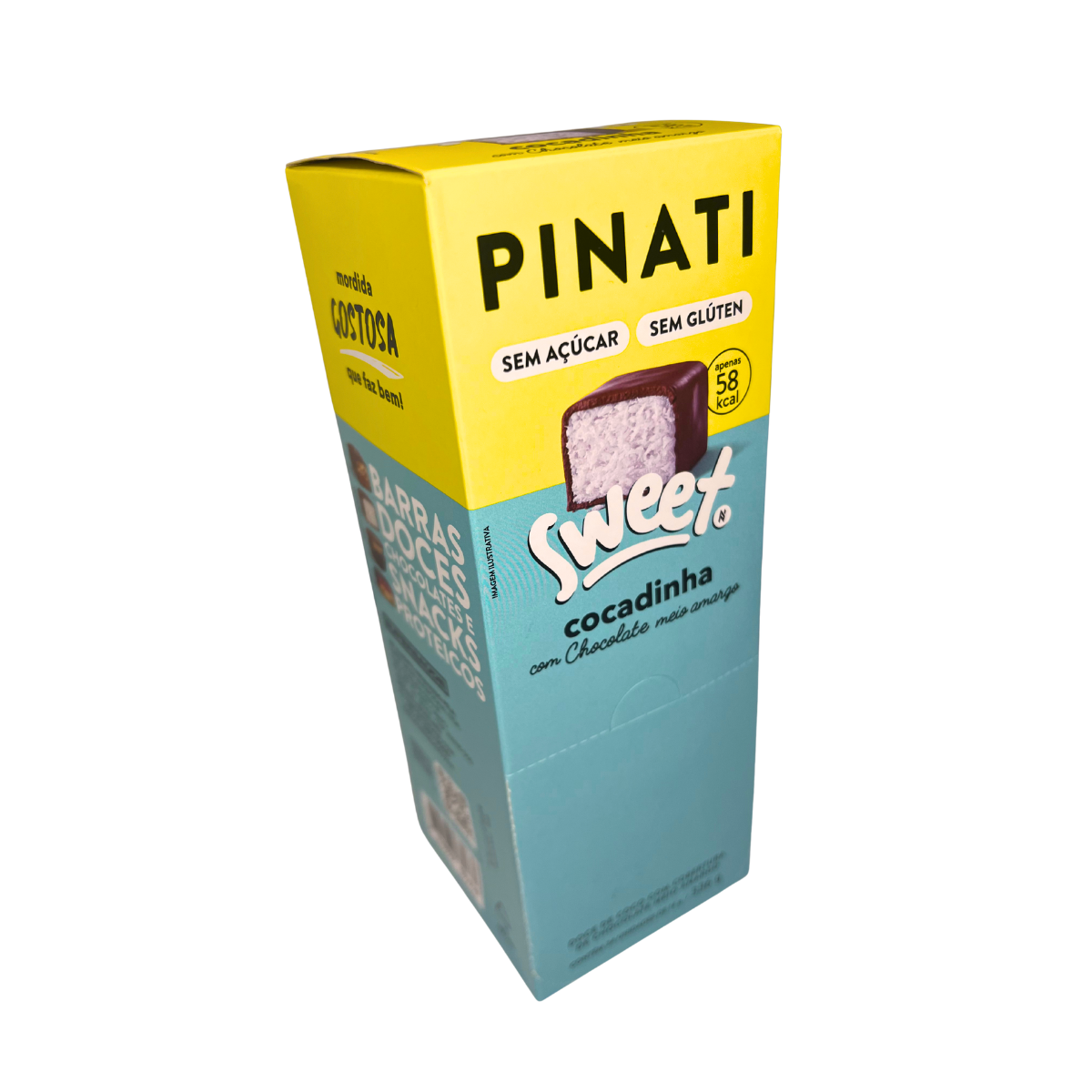 Torrão Pinati Sweet Bite Coco e Chocolate Display 24 Unid Sem Açúcar - Imagem 3