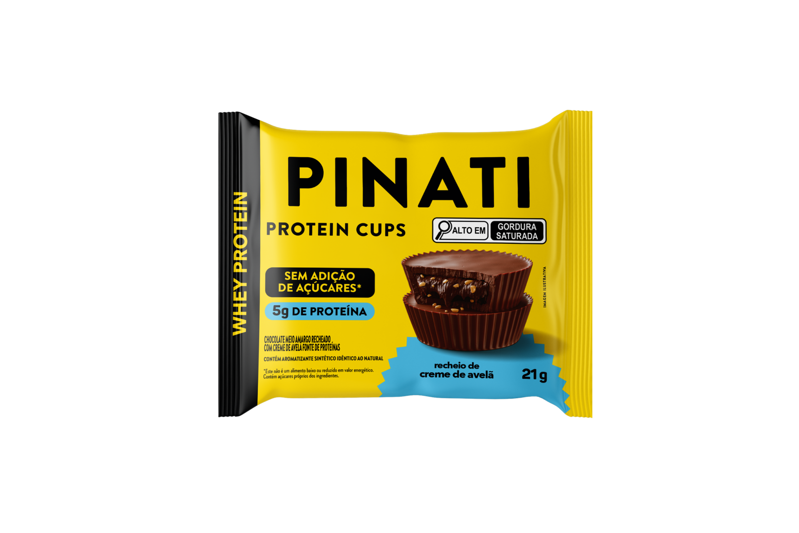 Pinati Protein Cups Creme De Avelã Unitário 21g- Cx Com 18un - Imagem 2