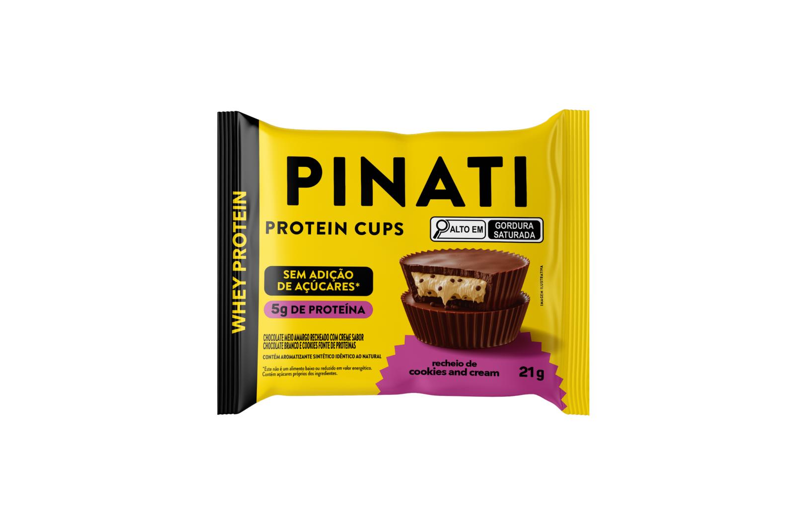 Barra De Proteína Pinati Whey Cookies & Cream 21g - Cx C/ 18 - Imagem 2