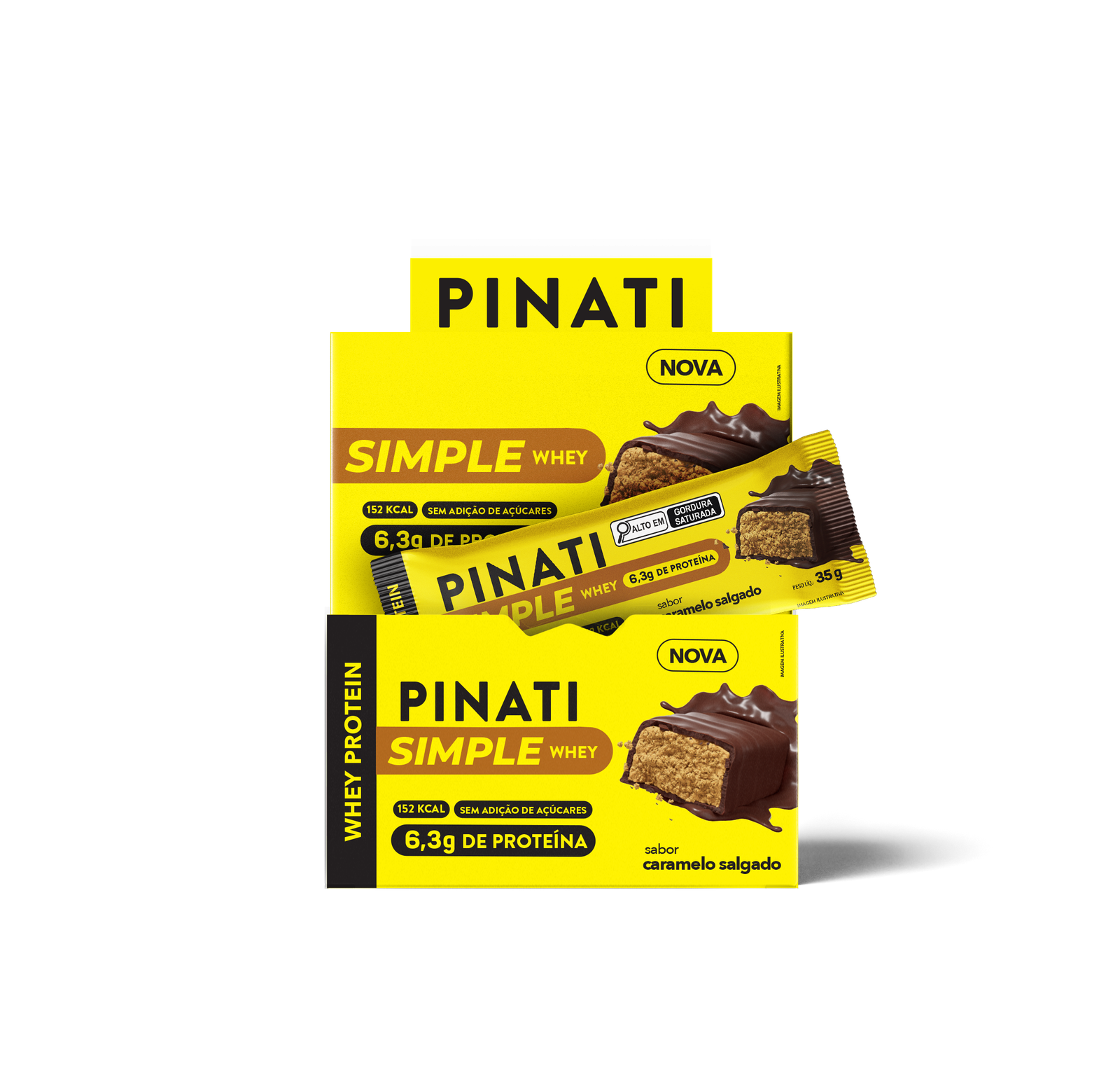 Barra Proteica Pinati Simple Whey Caramelo Salgado-cx C/16