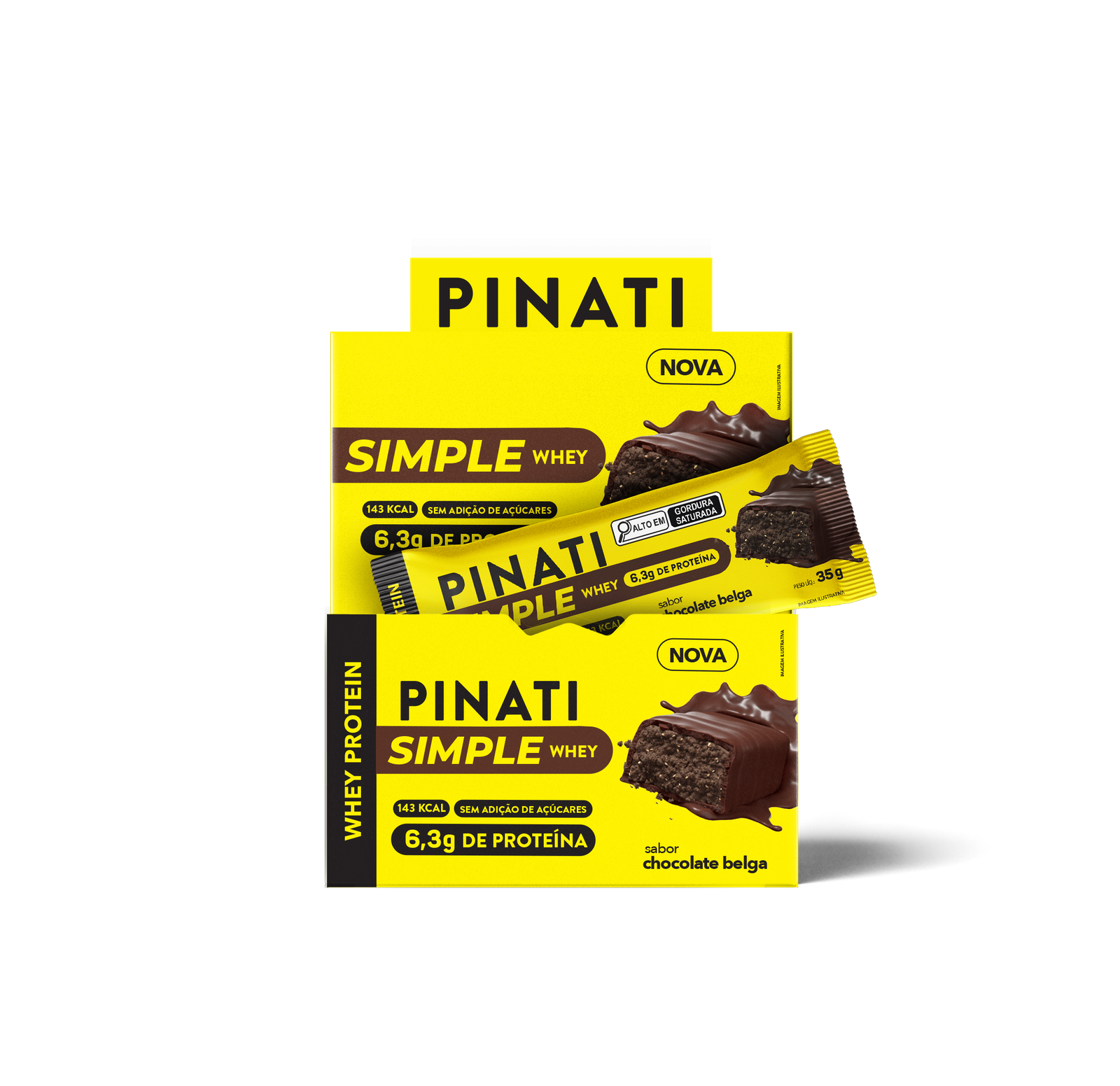 Barra De Proteína Pinati Chocolate Belga 35g - Cx Com 16un