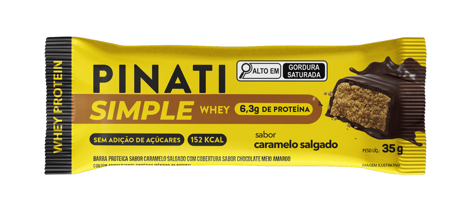Barra Proteica Pinati Simple Whey Caramelo Salgado-cx C/16 - Imagem 2