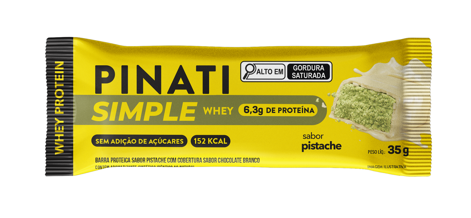 Whey Barra Proteína Zero, Pistache 35g (cx 16 Und) - Pinati - Imagem 2
