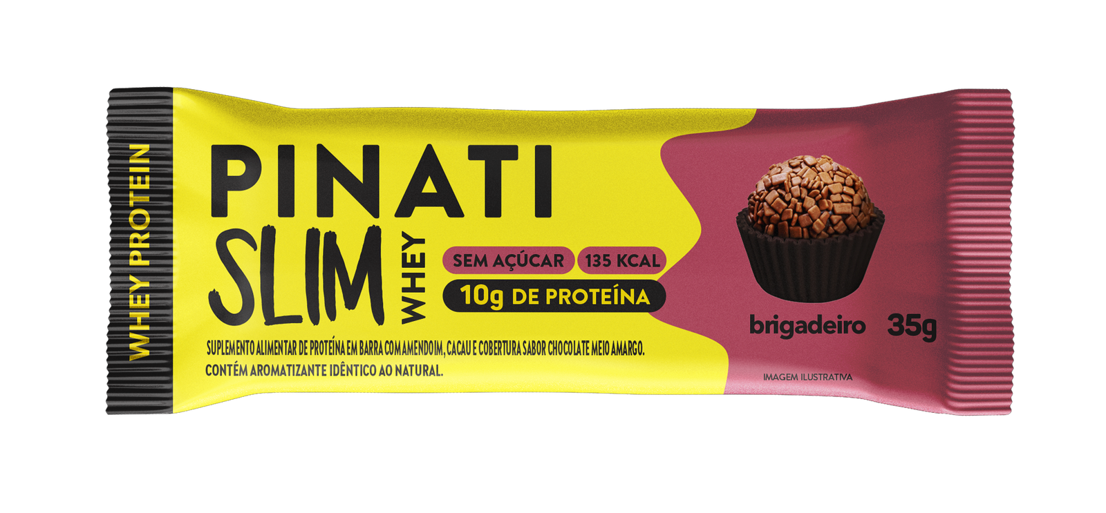 Barra Proteica Pinati Slim Whey Brigadeiro 35 G Cx 16un - Imagem 3