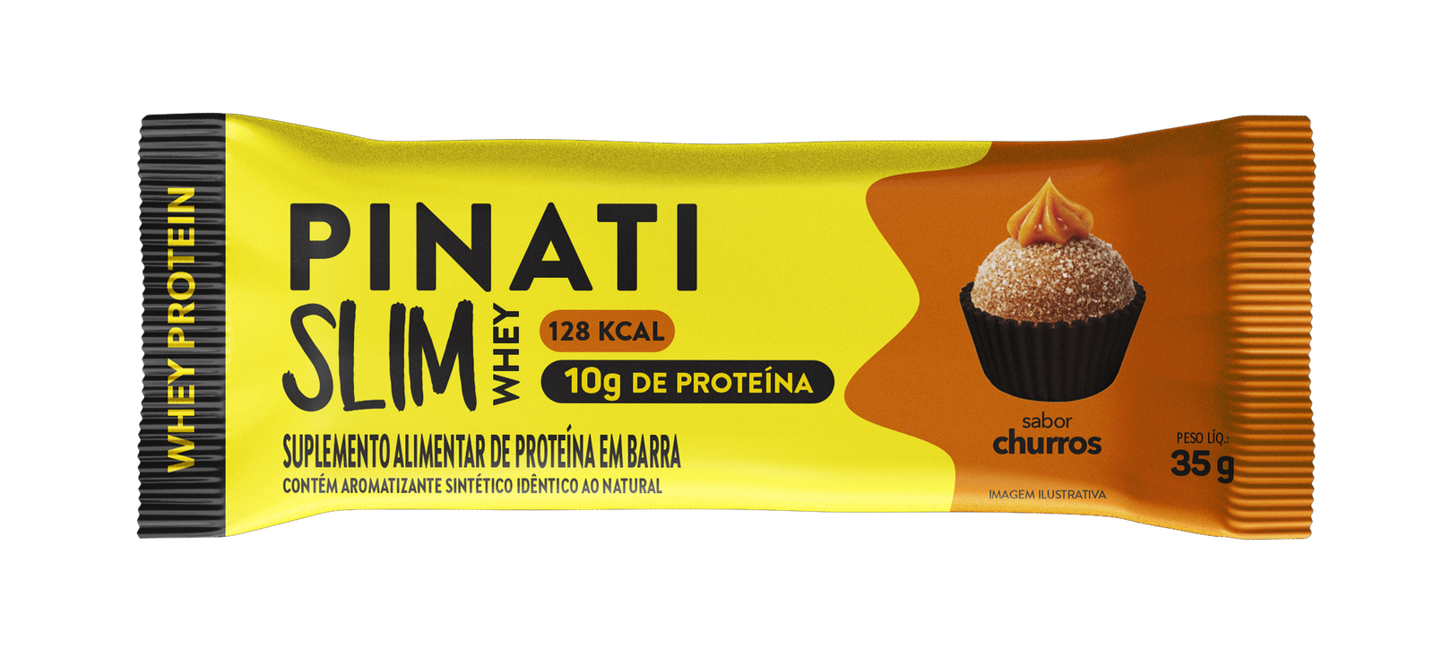 Barra Proteica Snack Pinati Slim Whey Churros 35g-cx C/16 - Imagem 2
