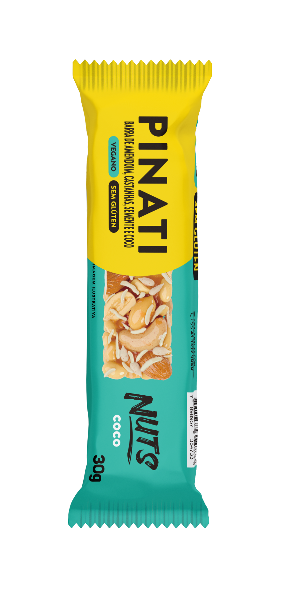 Caixa Barra Pinati Nuts Coco 30g Com 20un 600g - Vegana - Imagem 2